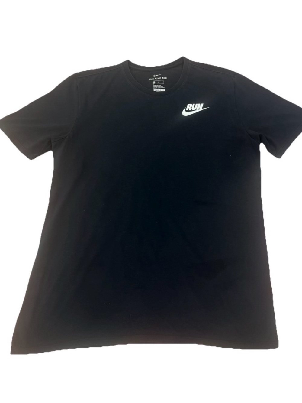 Nike Dri-Fit Black RUN Short Sleeve Tee with Chest Logo